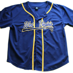 West Virginia Starter Blue Baseball Button Jersey